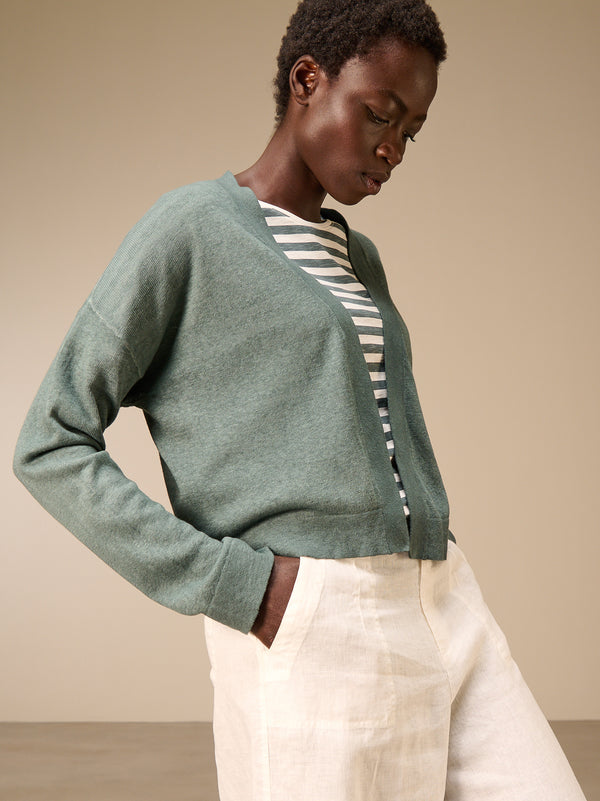 Strickjacke mit Leinen