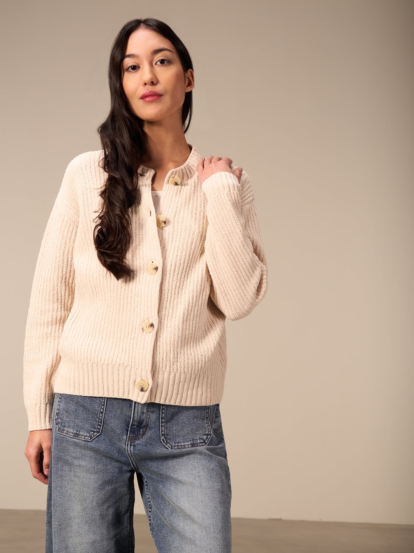 Strickjacke mit Knopfverschluss