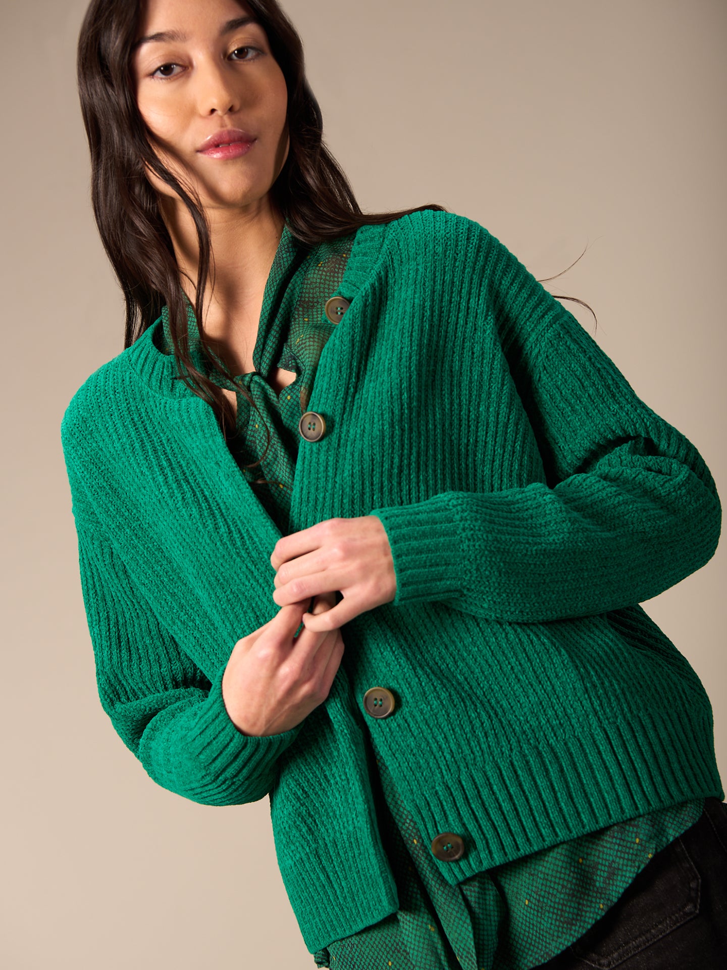 Strickjacke mit Knopfverschluss