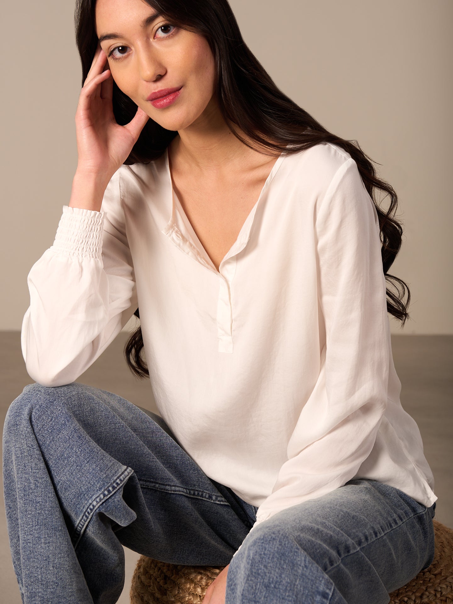 Satinbluse