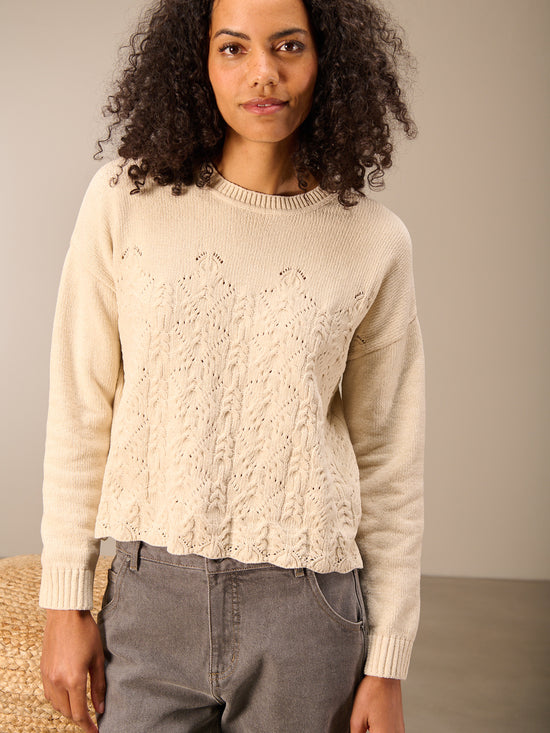 Knitted sweater with pattern