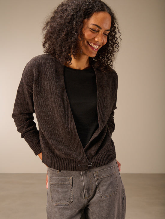 Giacca in maglia con scollo a V