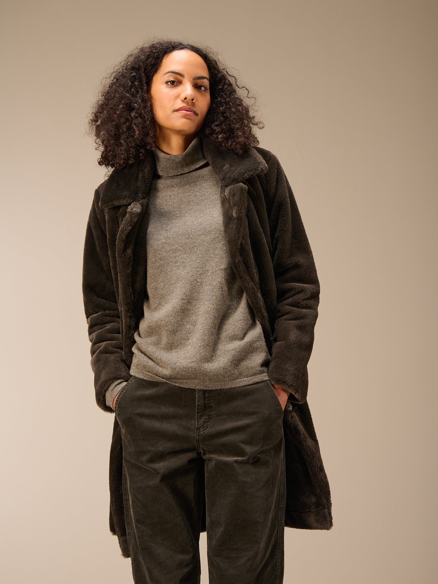 Cappotto in pelliccia sintetica