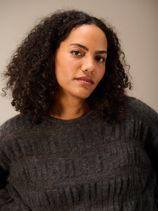 Knitted sweater with wool