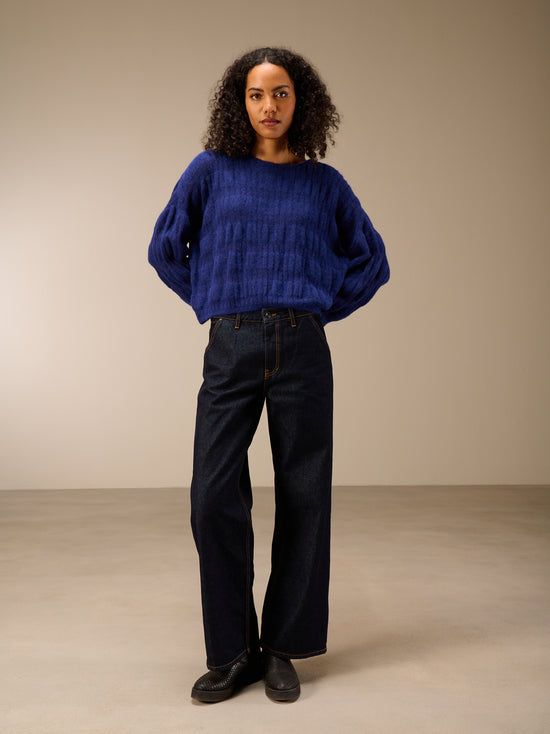 Knitted sweater with wool