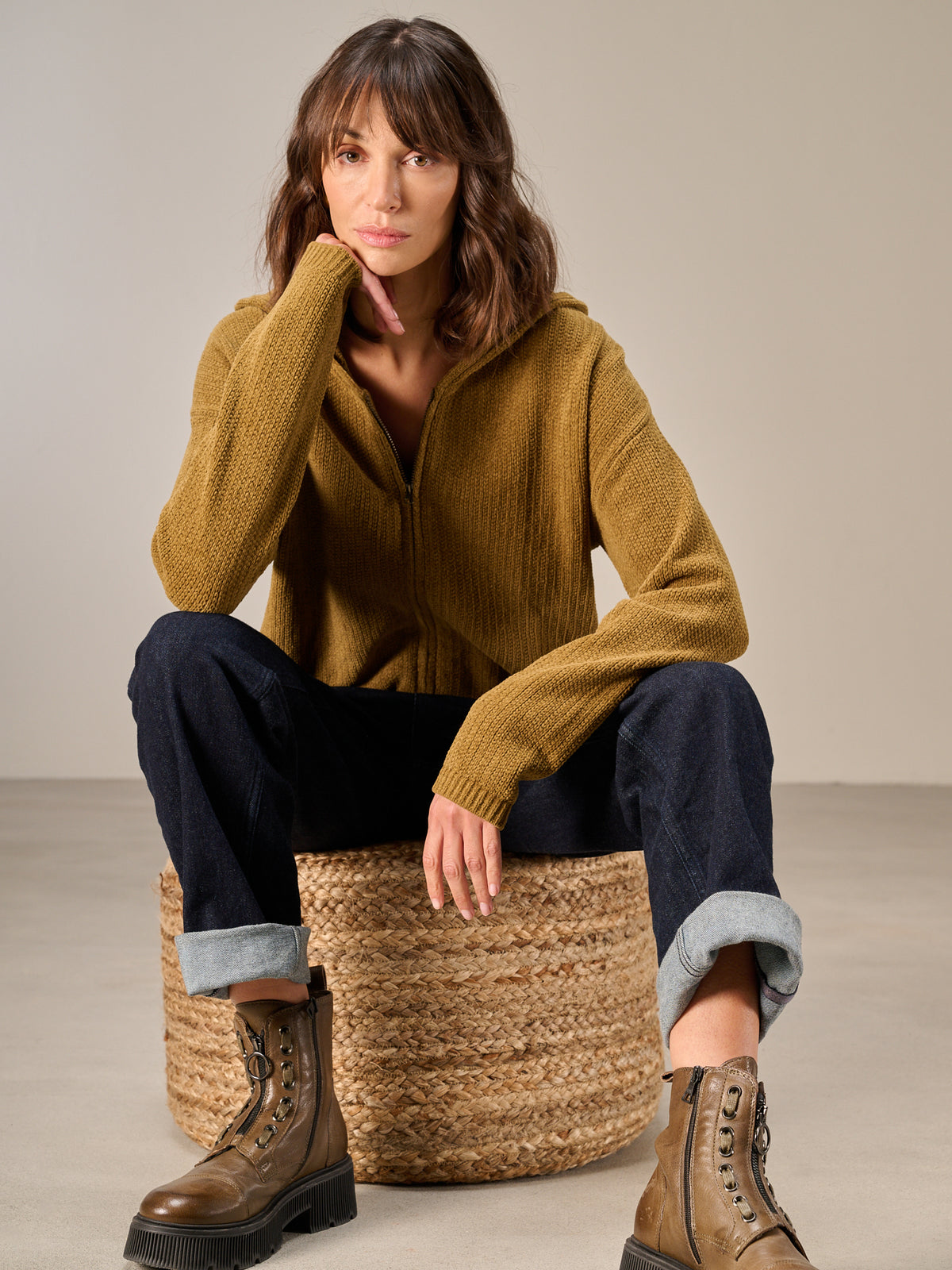 Strickjacke mit Reissverschluss
