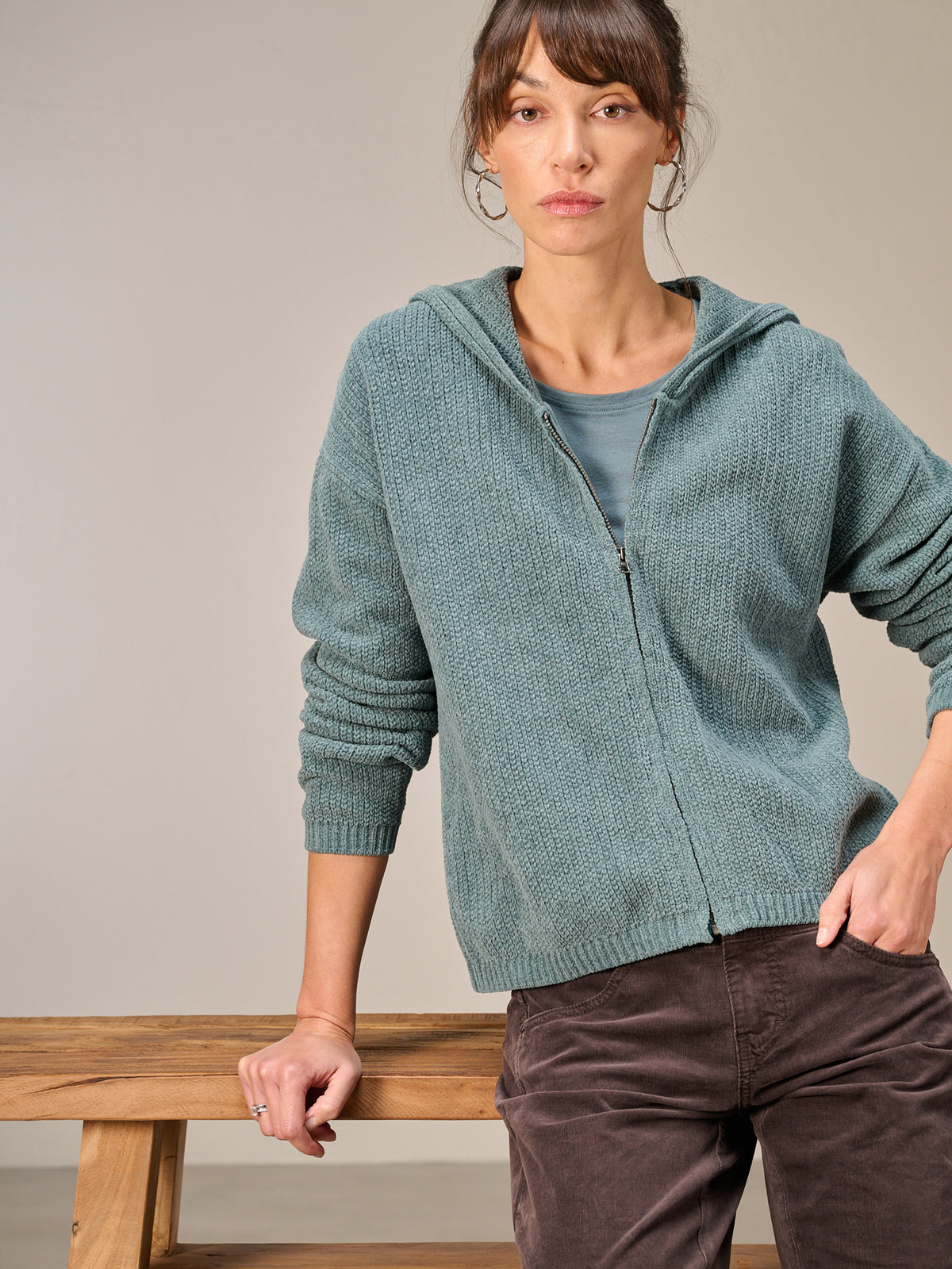 Strickjacke mit Reissverschluss