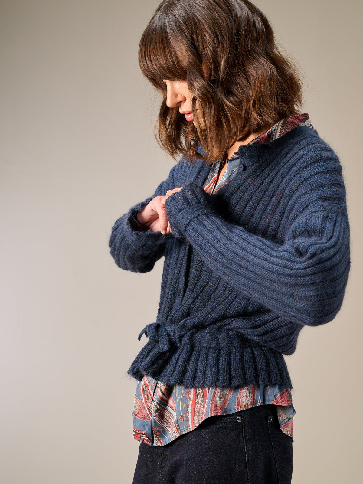 Strickjacke  mit Wolle